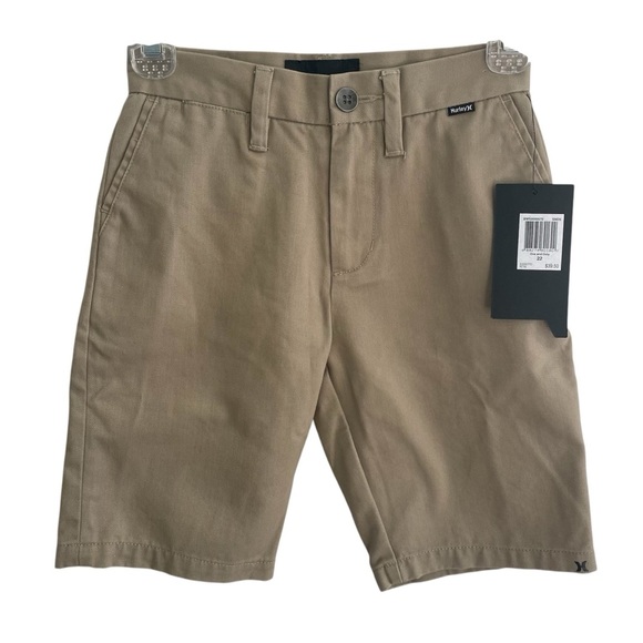 NEW Hurley One & Only Tan Flat Front Shorts Classic Cotton Twill Size 22 - Picture 1 of 7